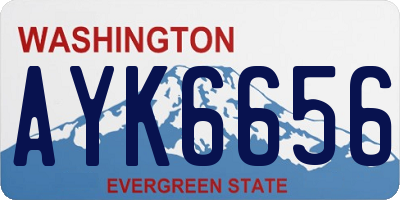 WA license plate AYK6656