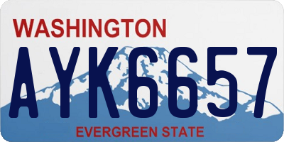 WA license plate AYK6657
