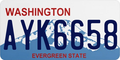 WA license plate AYK6658