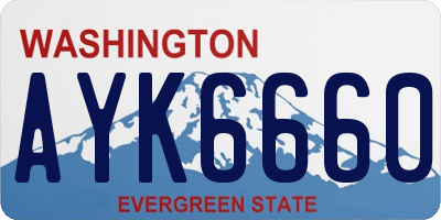 WA license plate AYK6660
