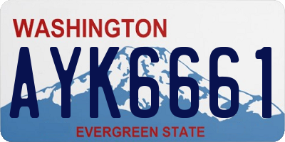 WA license plate AYK6661