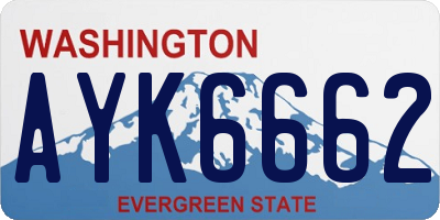 WA license plate AYK6662