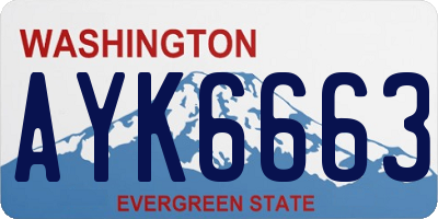 WA license plate AYK6663
