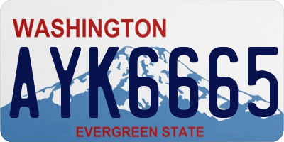 WA license plate AYK6665