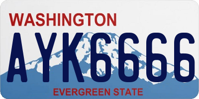 WA license plate AYK6666