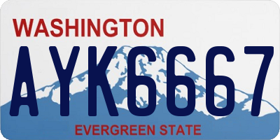 WA license plate AYK6667