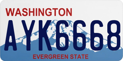 WA license plate AYK6668