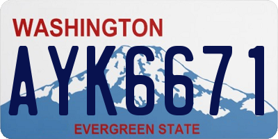 WA license plate AYK6671
