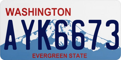 WA license plate AYK6673