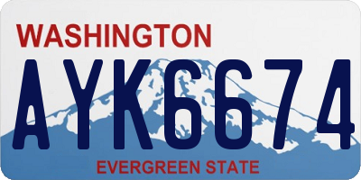 WA license plate AYK6674