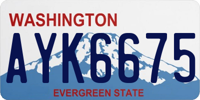 WA license plate AYK6675