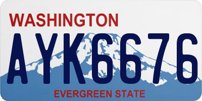 WA license plate AYK6676