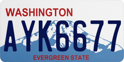 WA license plate AYK6677
