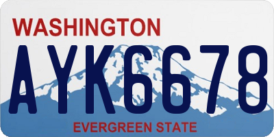 WA license plate AYK6678