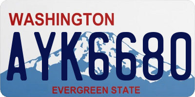 WA license plate AYK6680
