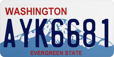 WA license plate AYK6681