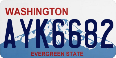 WA license plate AYK6682