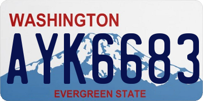 WA license plate AYK6683
