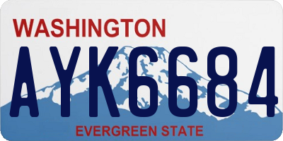 WA license plate AYK6684