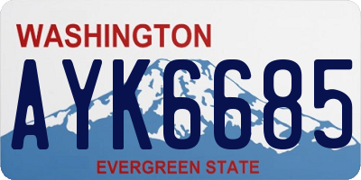 WA license plate AYK6685