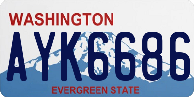 WA license plate AYK6686