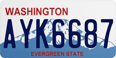 WA license plate AYK6687