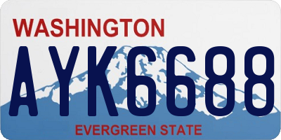 WA license plate AYK6688