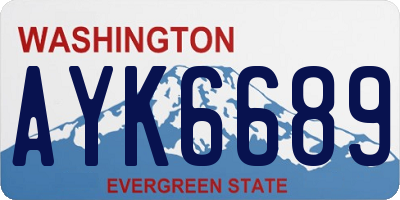 WA license plate AYK6689