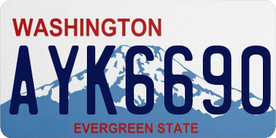 WA license plate AYK6690
