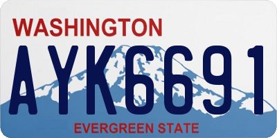 WA license plate AYK6691
