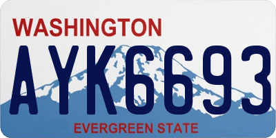 WA license plate AYK6693