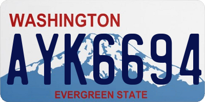 WA license plate AYK6694