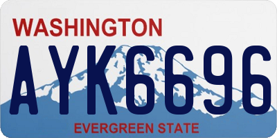 WA license plate AYK6696