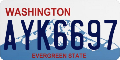 WA license plate AYK6697