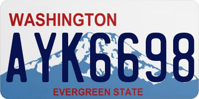 WA license plate AYK6698