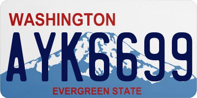WA license plate AYK6699