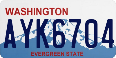WA license plate AYK6704