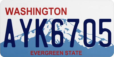 WA license plate AYK6705