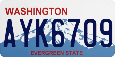 WA license plate AYK6709