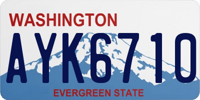 WA license plate AYK6710