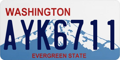 WA license plate AYK6711