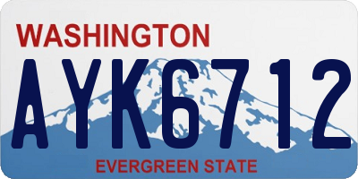 WA license plate AYK6712