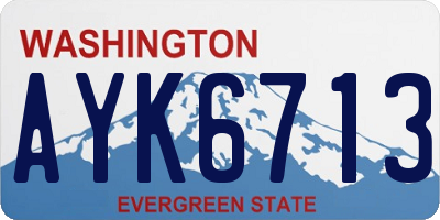 WA license plate AYK6713