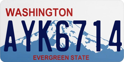 WA license plate AYK6714