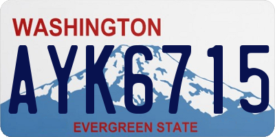 WA license plate AYK6715
