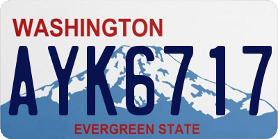 WA license plate AYK6717