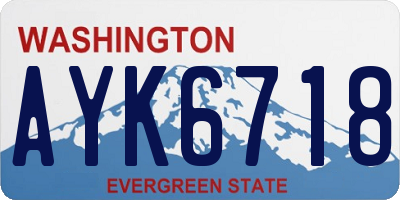 WA license plate AYK6718