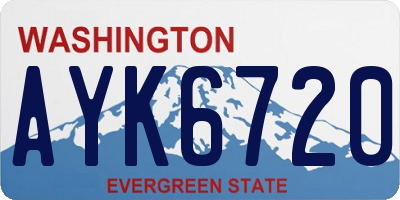 WA license plate AYK6720