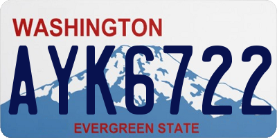 WA license plate AYK6722