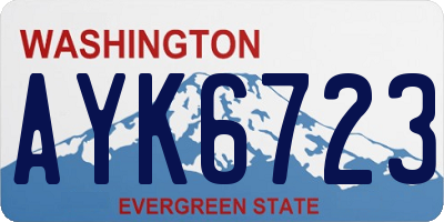 WA license plate AYK6723